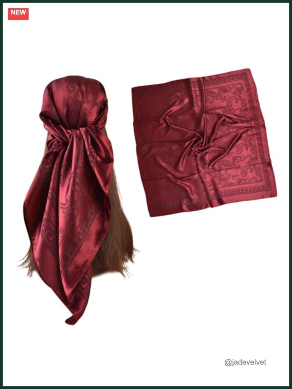 Silk Like Satin Square Scarf 35x35 for Women Head Neck Hair Wrap